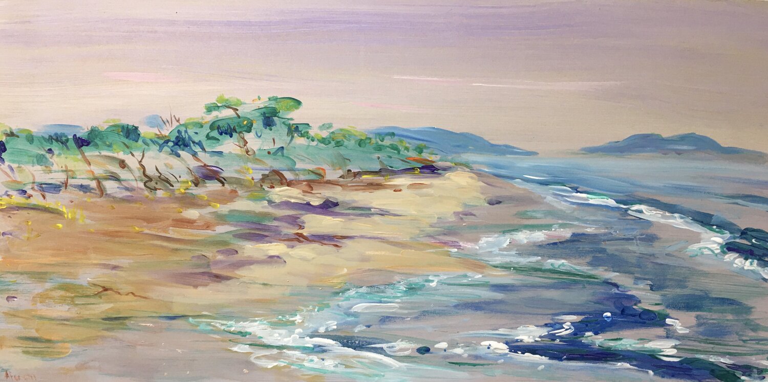 SEASHORE IN SEMAN, ALBANIA Altin Furxhi Original painting for sale