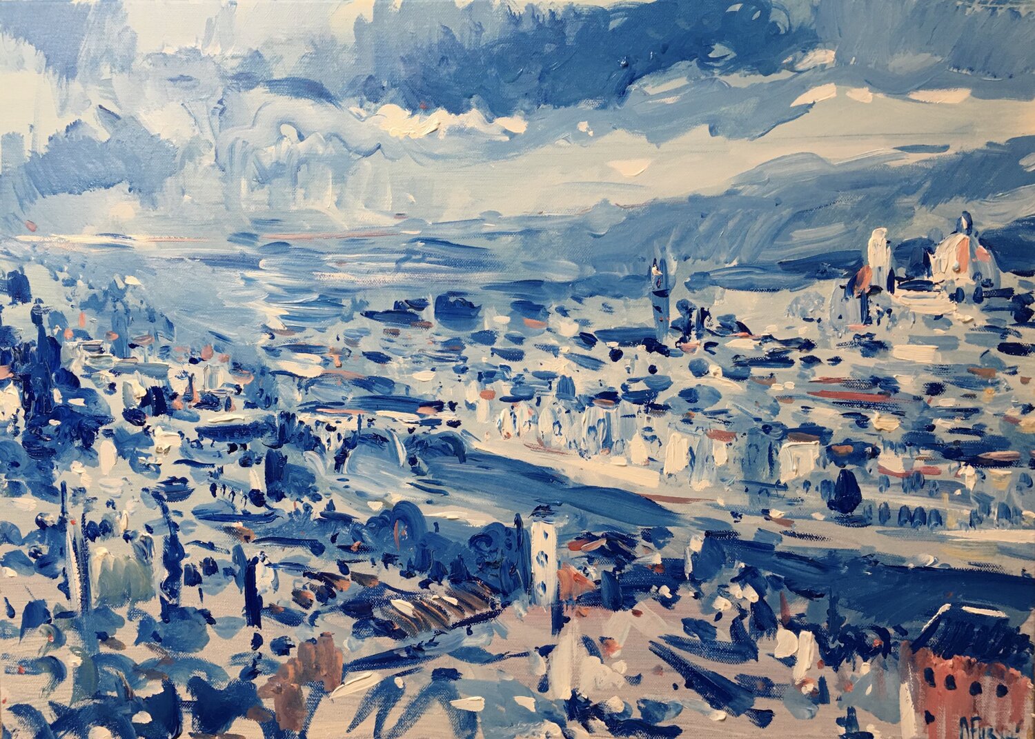 Florence, winter Altin Furxhi Original painting for sale