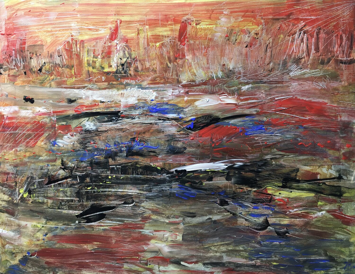 ABSTRACT 75X90CM Altin Furxhi Original painting for sale