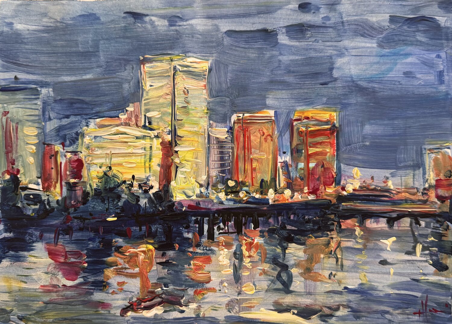 Richmond Virginia, after the rain Altin Furxhi Original painting for sale