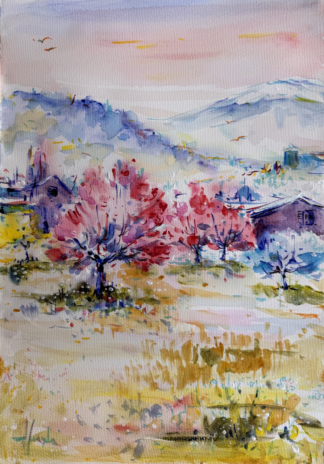Spring in Tuscany Altin Furxhi Original painting for sale