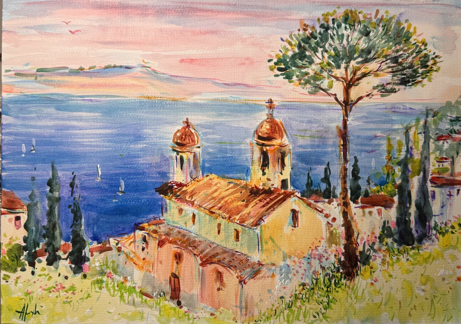 Ravello, Amalfi Altin Furxhi Original painting for sale