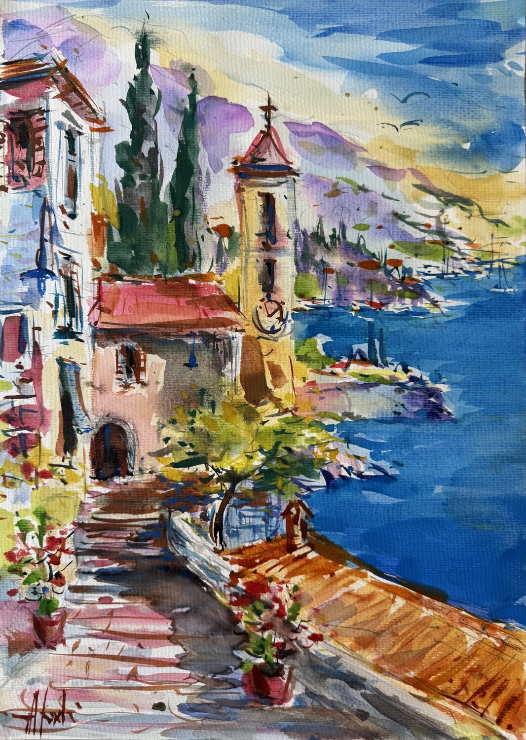 Costiera Amalfitana Altin Furxhi Original painting for sale