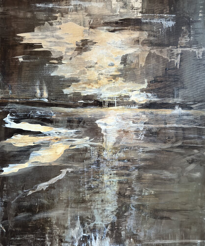 By The Water At Night by Gabi Ehmann, Painting for Sale on Select