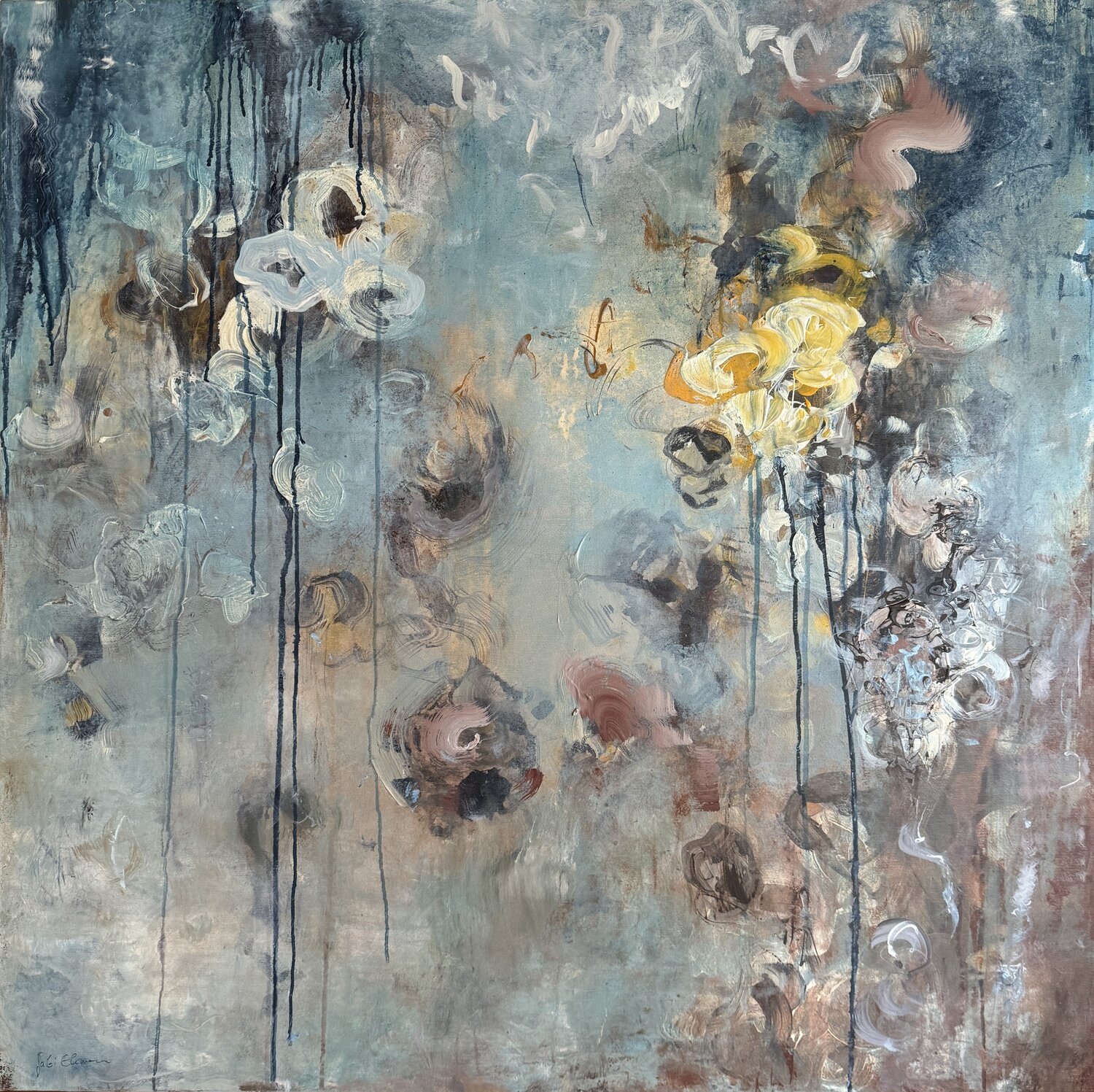 Jumping To The Yellow Blossom Gabi Ehmann Original painting for sale