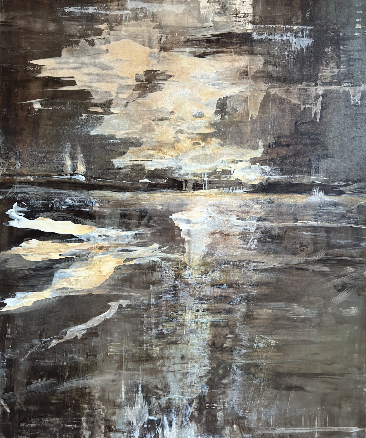 By The Water At Night Gabi Ehmann Original painting for sale