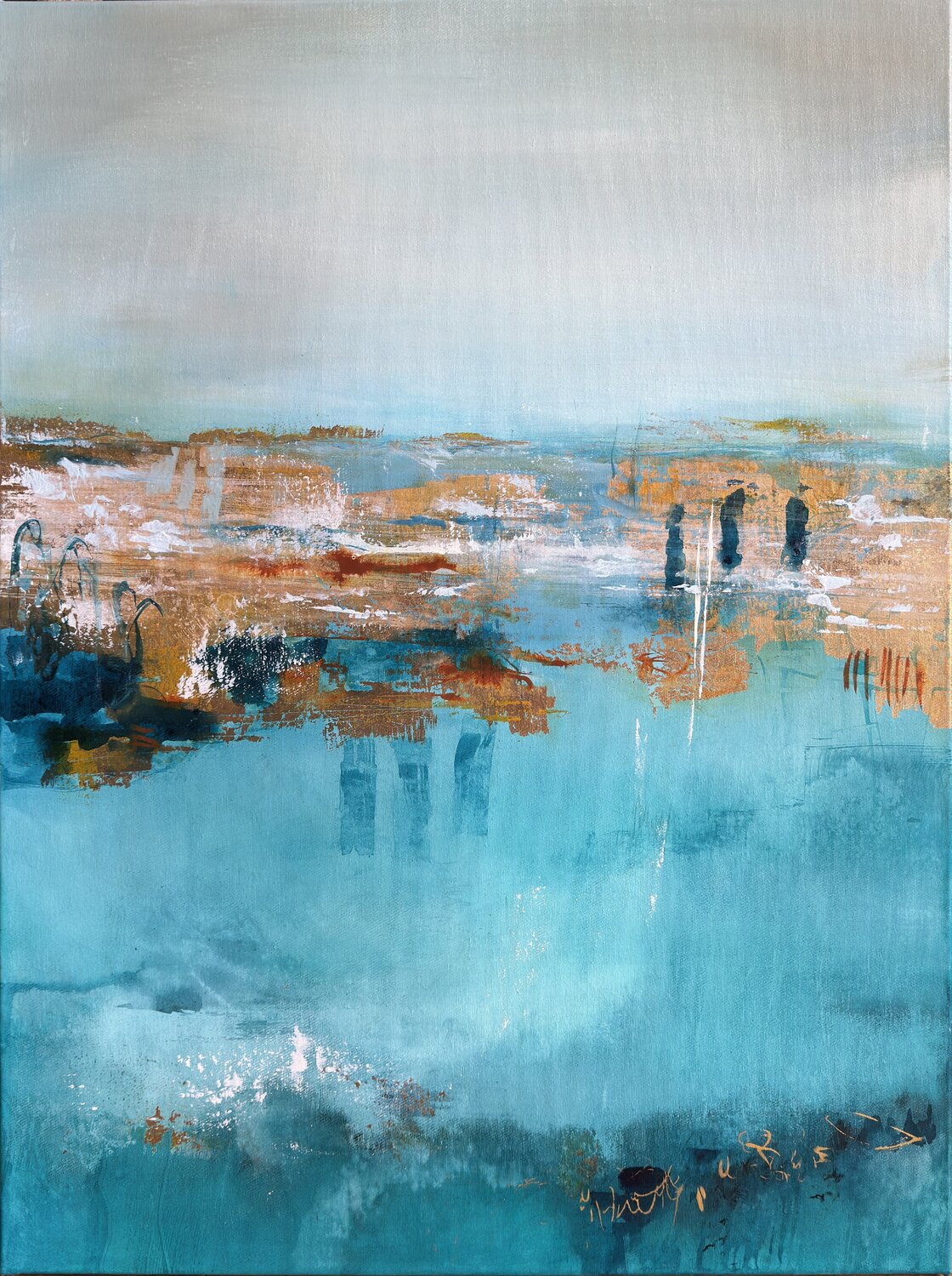 Golden Seascape Gabi Ehmann Original painting for sale