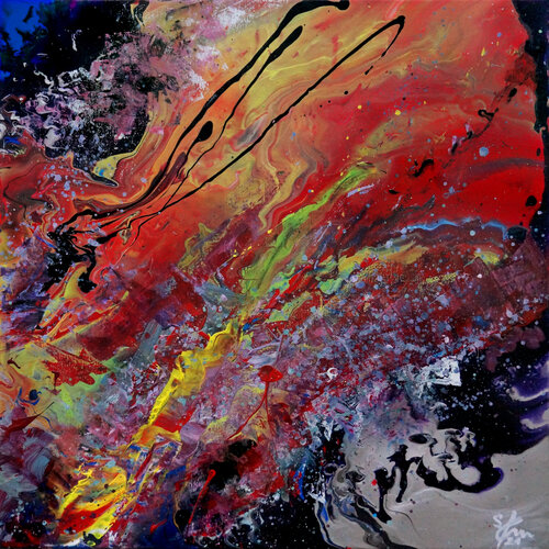 Buntes Feuer by Sabine Kraftmeier, Painting for Sale on Select
