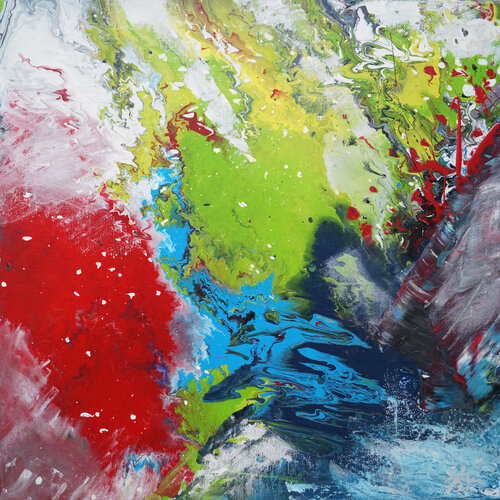 Feuer, Wasser, Land by Sabine Kraftmeier, Painting for Sale on Select