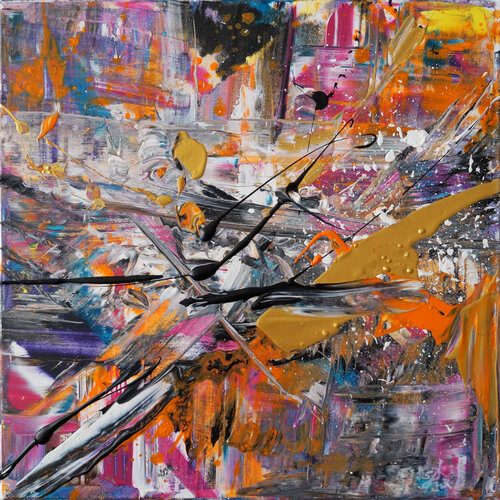 Black und Gold by Sabine Kraftmeier, Painting for Sale on Select