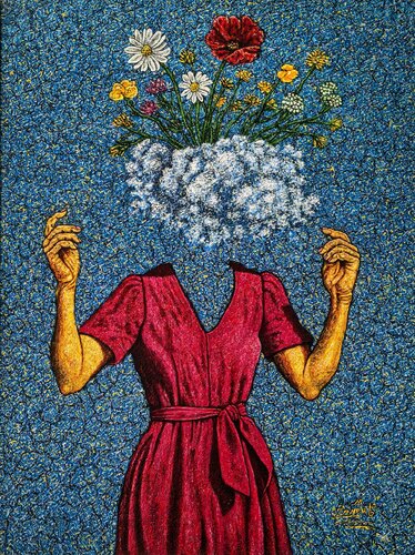 "A garden in invisible thoughts" by Taner Mert, Painting for Sale on Select