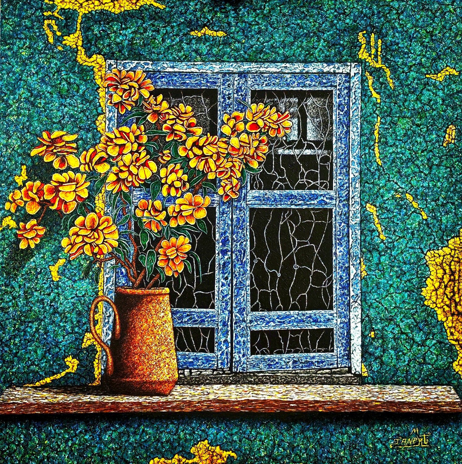 "Where the old house breathes" Taner Mert Original painting for sale