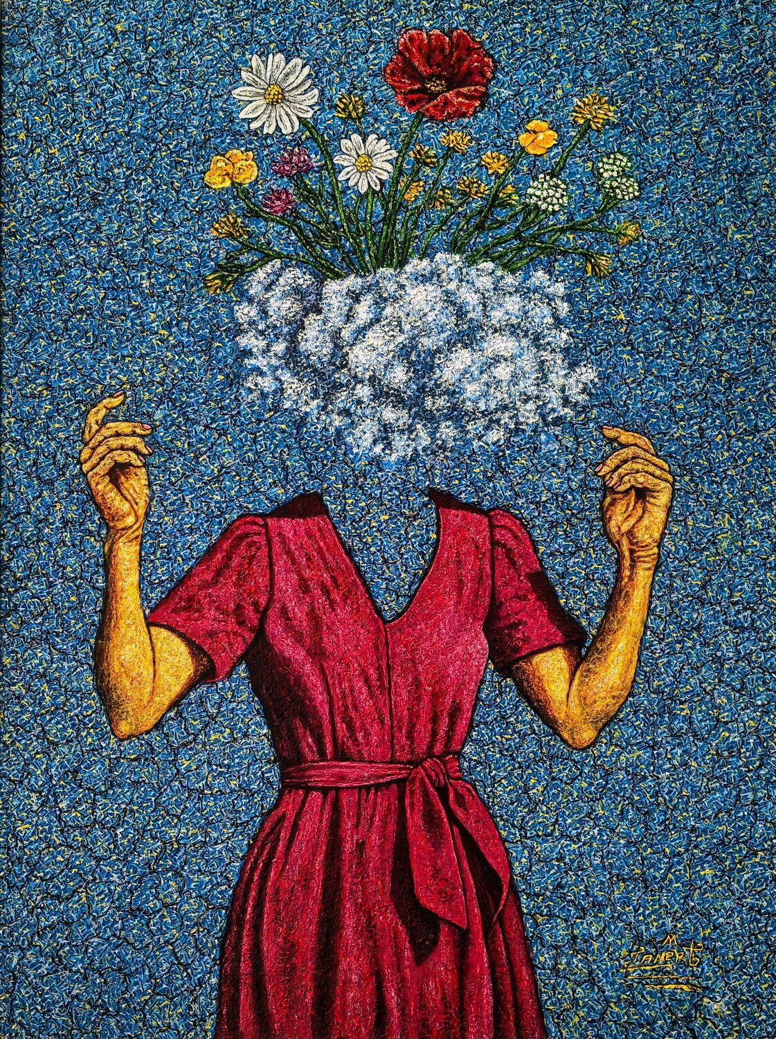 "A garden in invisible thoughts" Taner Mert Original painting for sale