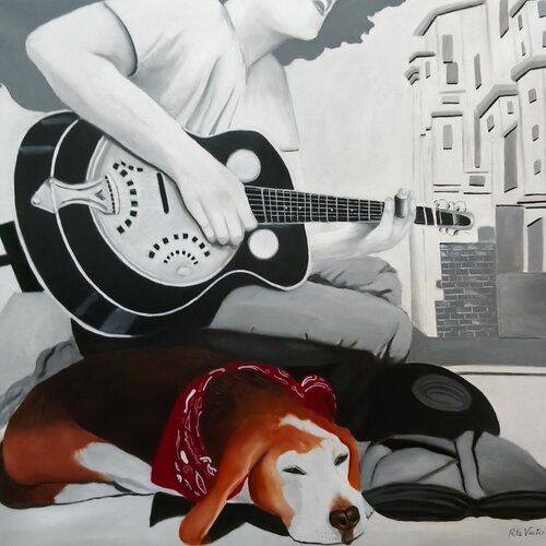 Artista di strada by Rita Vestri, Painting for Sale on Select