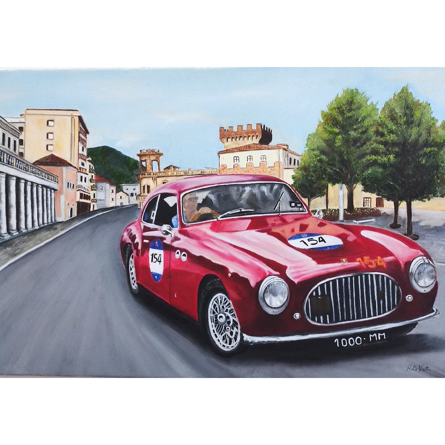 mille miglia Rita Vestri Original painting for sale