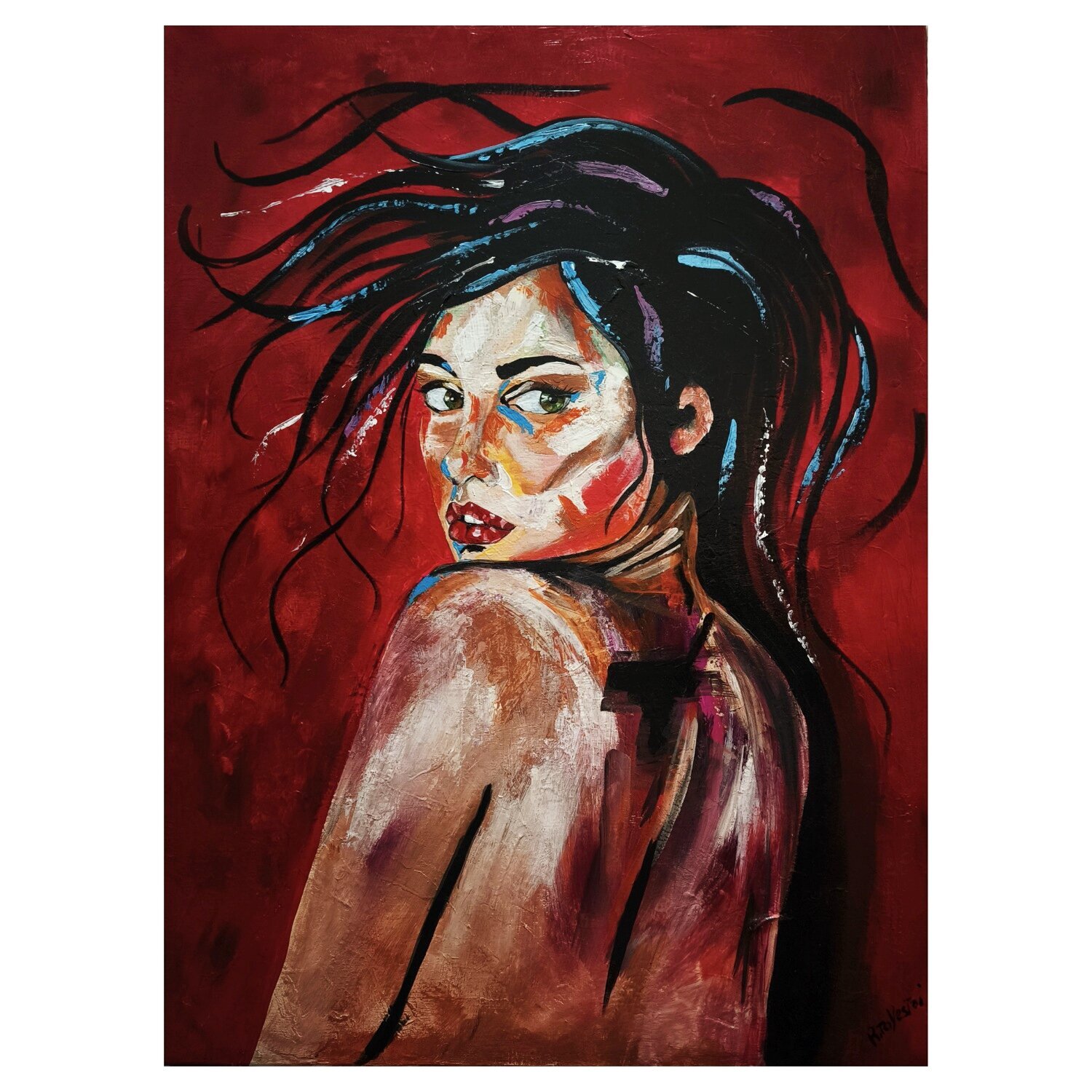 Red Passion Rita Vestri Original painting for sale