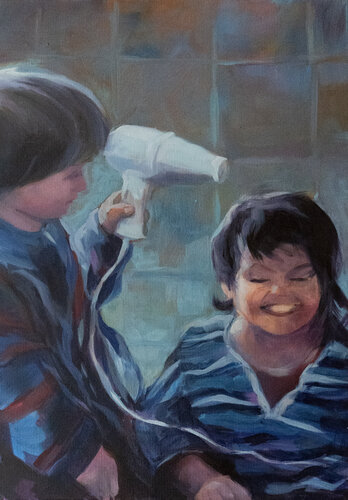 Geschwister Liebe by Axel Jung, Painting for Sale on Select