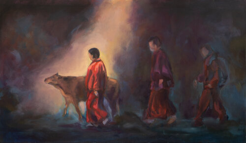 Om a Hung by Axel Jung, Painting for Sale on Select