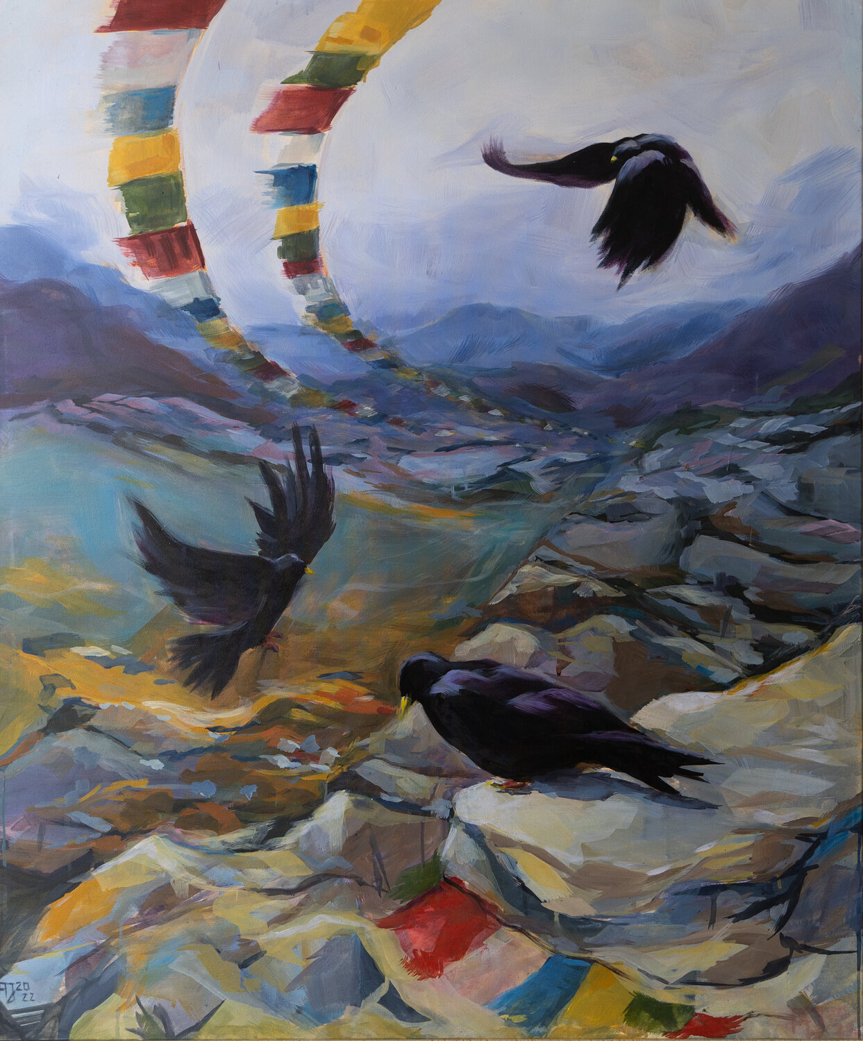 Om Mani Padme Hum Axel Jung Original painting for sale