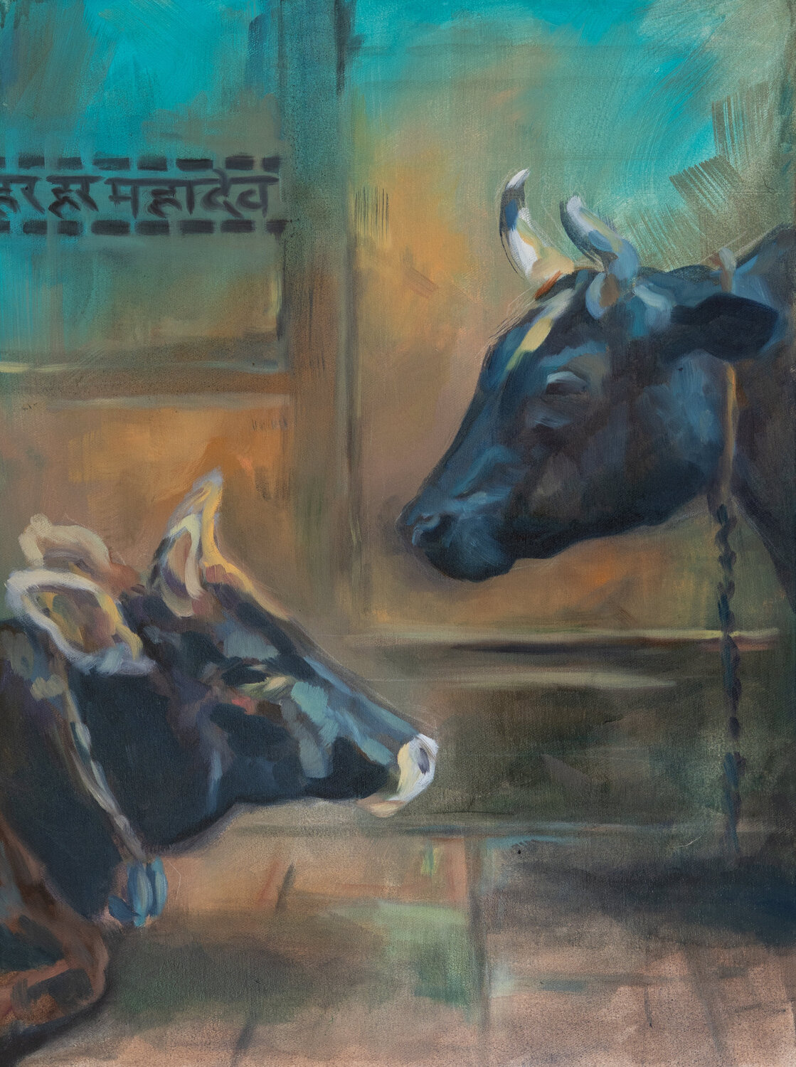 Har Har Mahadev Axel Jung Original painting for sale