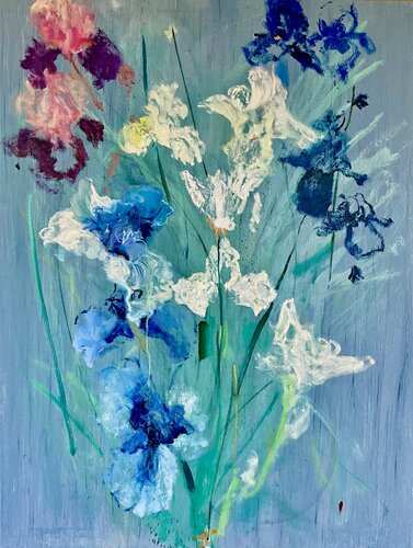 Iris indaco by Francesco Calistri, Painting for Sale on Select
