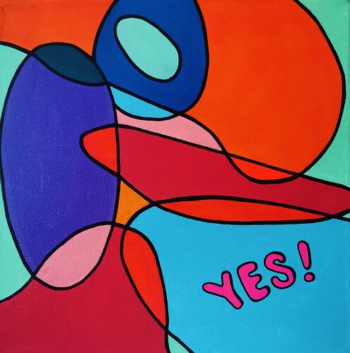 Say YES to a joyful life! by Daheaven Art, Painting for Sale on Select