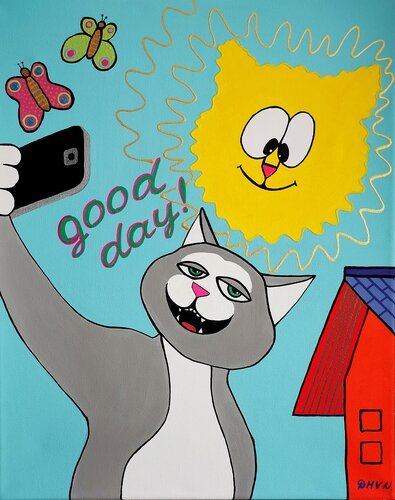 Selfie with the Sun. by Daheaven Art, Painting for Sale on Select