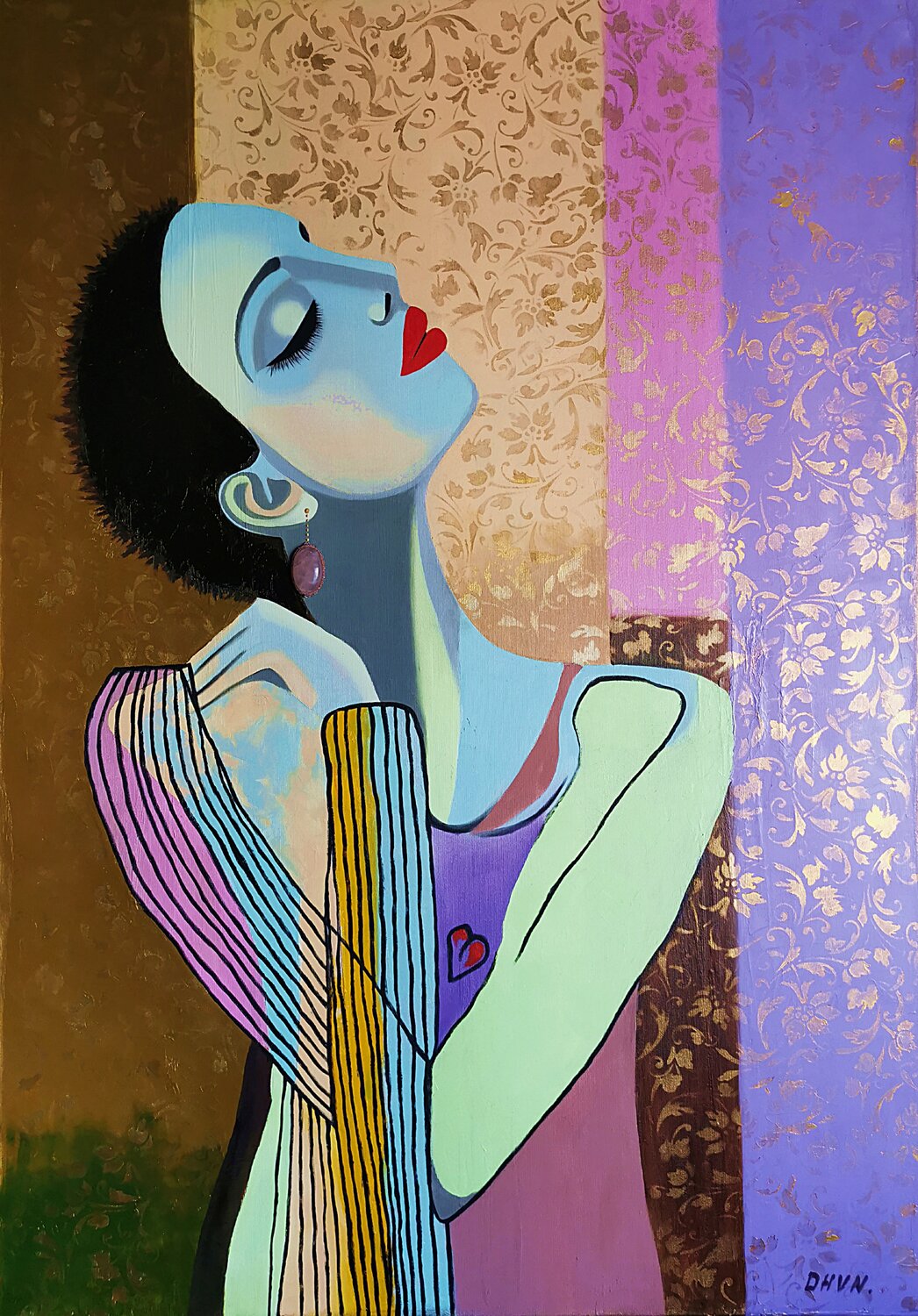 Listening to the Heart. Daheaven Art Original painting for sale