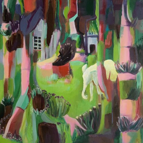 One Ghost in the Garden by Lemonie Pearl, Painting for Sale on Select