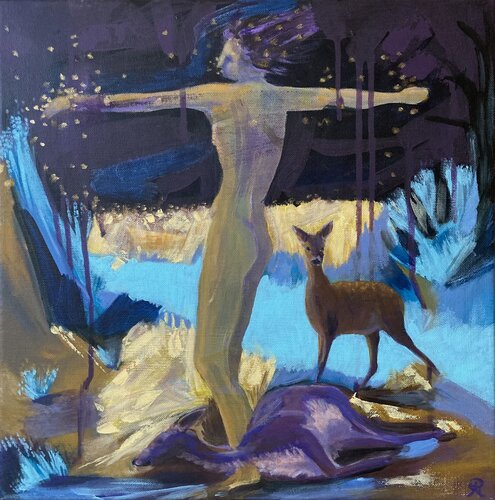 Deercatcher by Lemonie Pearl, Painting for Sale on Select