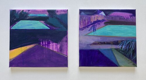 Get a pool 1 - Diptychon by Lemonie Pearl, Painting for Sale on Select