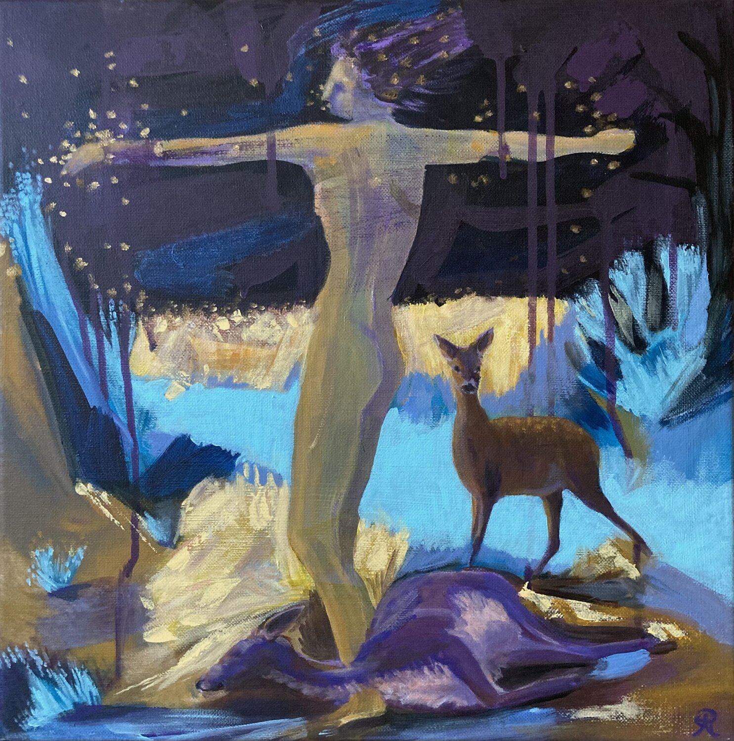 Deercatcher Lemonie Pearl Original painting for sale