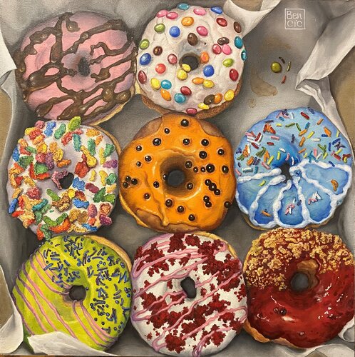 Donuts! by Marco Bencic, Painting for Sale on Select