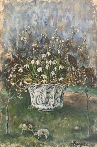 February.Alpine meadow. by Tetyana Donets, Painting for Sale on Select