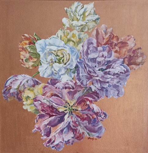 Bouquet of tulips. by Tetyana Donets, Painting for Sale on Select