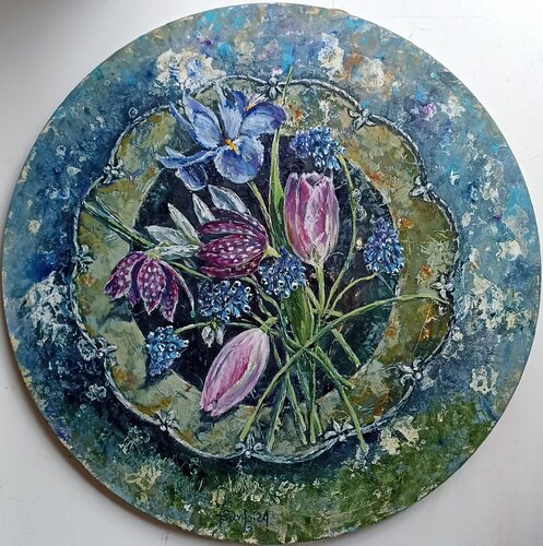 First alpine flowers. by Tetyana Donets, Painting for Sale on Select