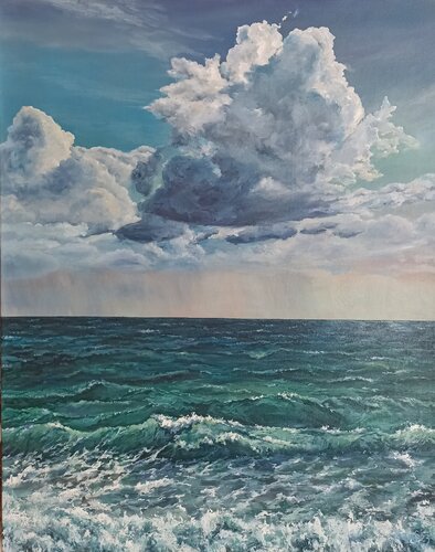 Fluffy clouds. by Tetyana Donets, Painting for Sale on Select