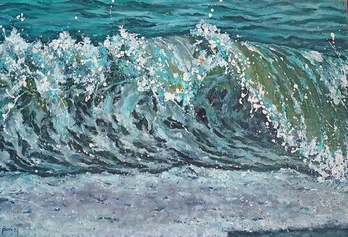 Rainbow reflected in the sea. by Tetyana Donets, Painting for Sale on Select