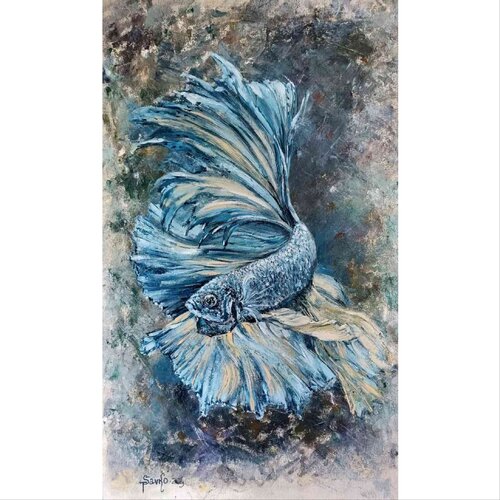 Blue fish. by Tetyana Donets, Painting for Sale on Select