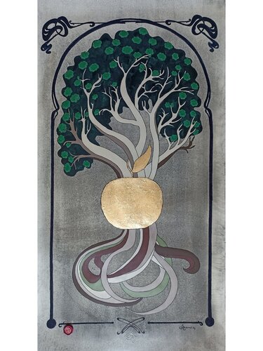 Tree of life or apple of temptation. by Tetyana Donets, Painting for Sale on Select