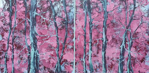 Hot summer.Forest.(diptih) by Tetyana Donets, Painting for Sale on Select