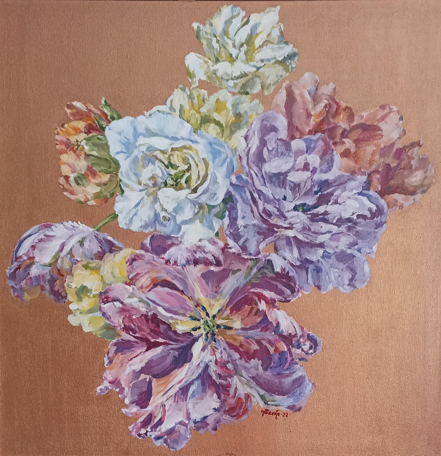 Bouquet of tulips. Tetyana Donets Original painting for sale