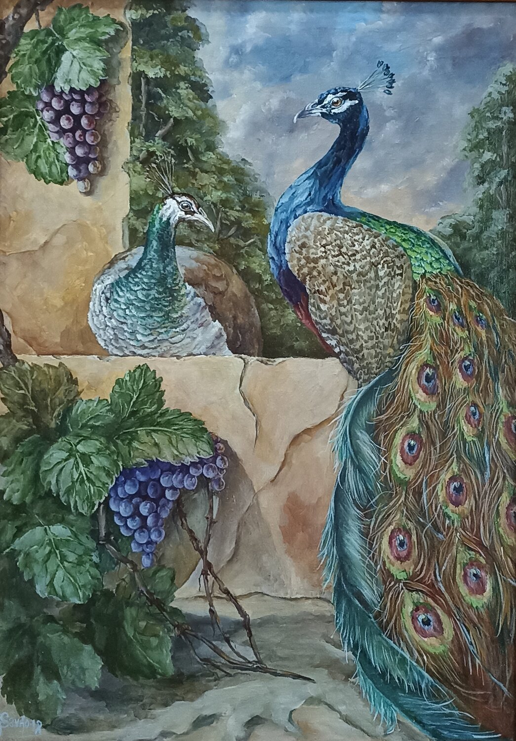 Peacocks. Tetyana Donets Original painting for sale