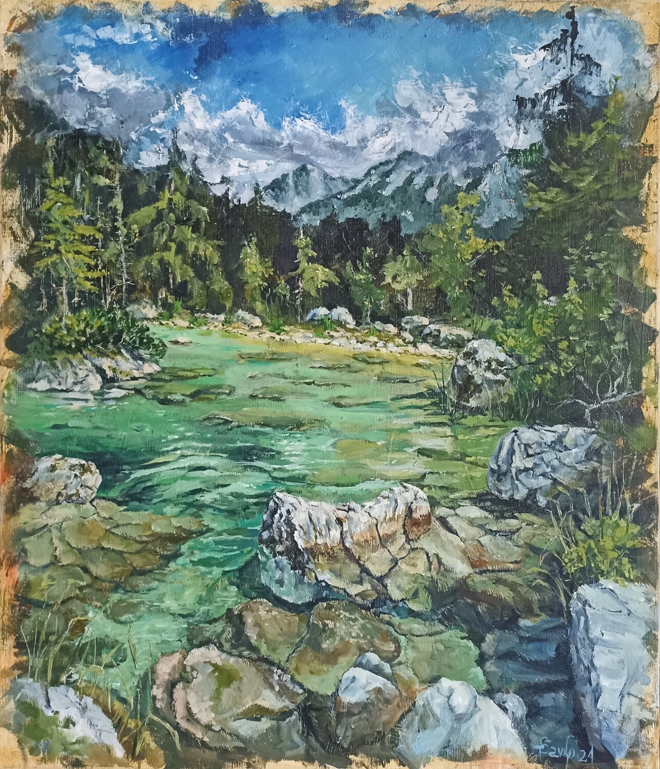 Alps.Bohinj.Slovenia. Tetyana Donets Original painting for sale