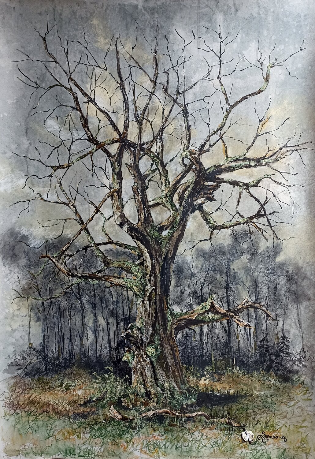 Nature's awakening (Diamond Nights). Tetyana Donets Original painting for sale