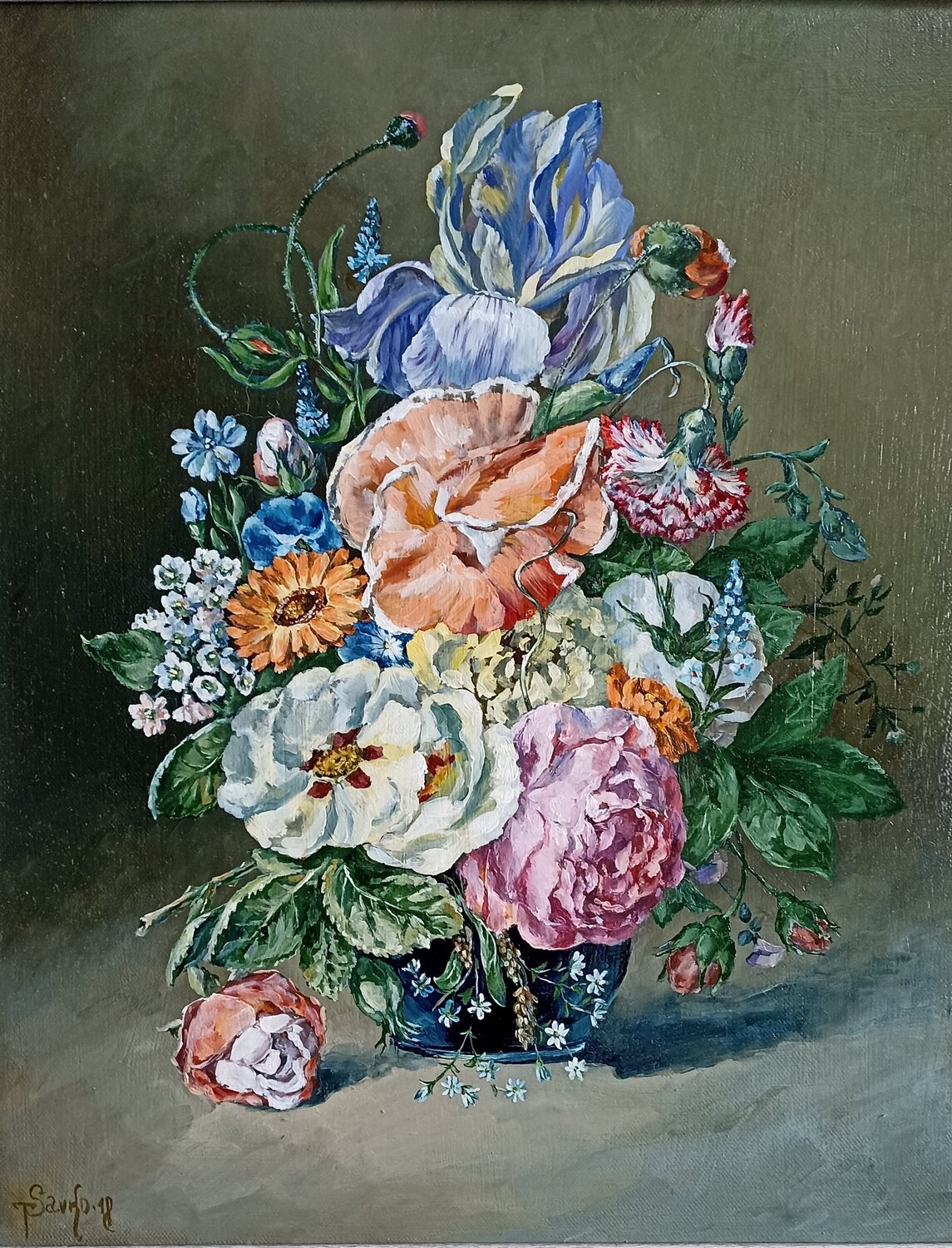Bouquet with poppies. Tetyana Donets Originalgemälde zu verkaufen