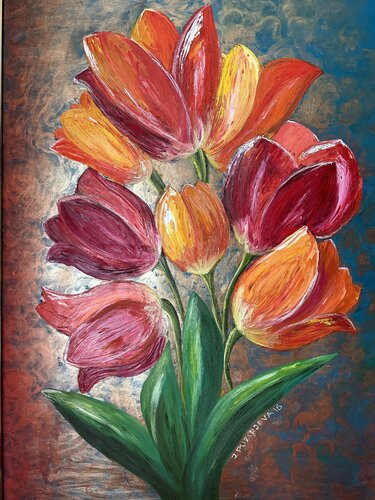 Bliss of flowers by JULIJA PUZIRJOVA, Painting for Sale on Select