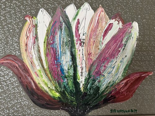 Tulips are the simbol  of wealth and luxury by JULIJA PUZIRJOVA, Painting for Sale on Select