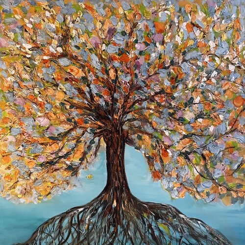 Lace of Light and Dancing Leaves by JULIJA PUZIRJOVA, Painting for Sale on Select