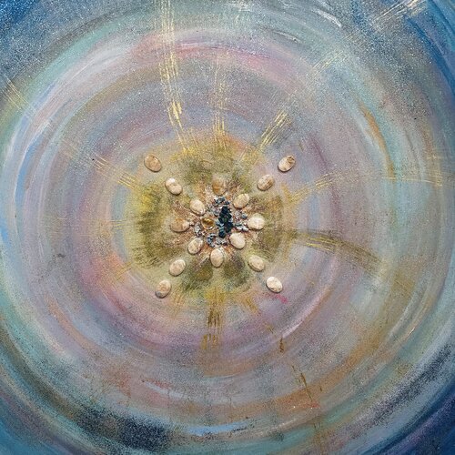 The harmony that blooms at the center of space and tim by JULIJA PUZIRJOVA, Painting for Sale on Select